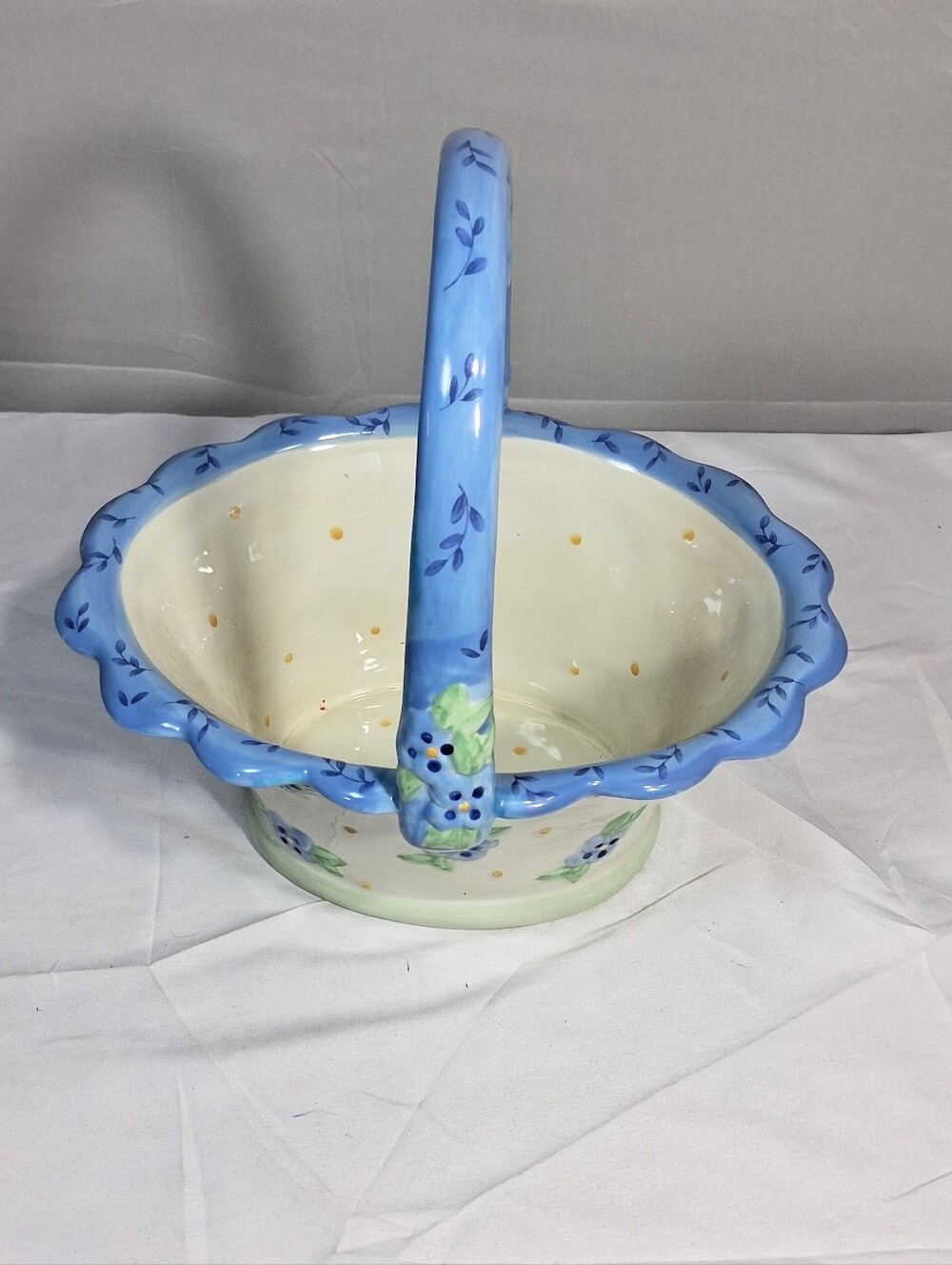 Pfalzgraff "Summer Breeze" Cottagecore/Farmhouse Floral Ceramic Basket